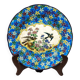 Assiette Longwy début XXe  – Émaux cloisonnés à décor d’oiseaux et fleurs