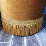 Old golden camel velvet pouf art deco style