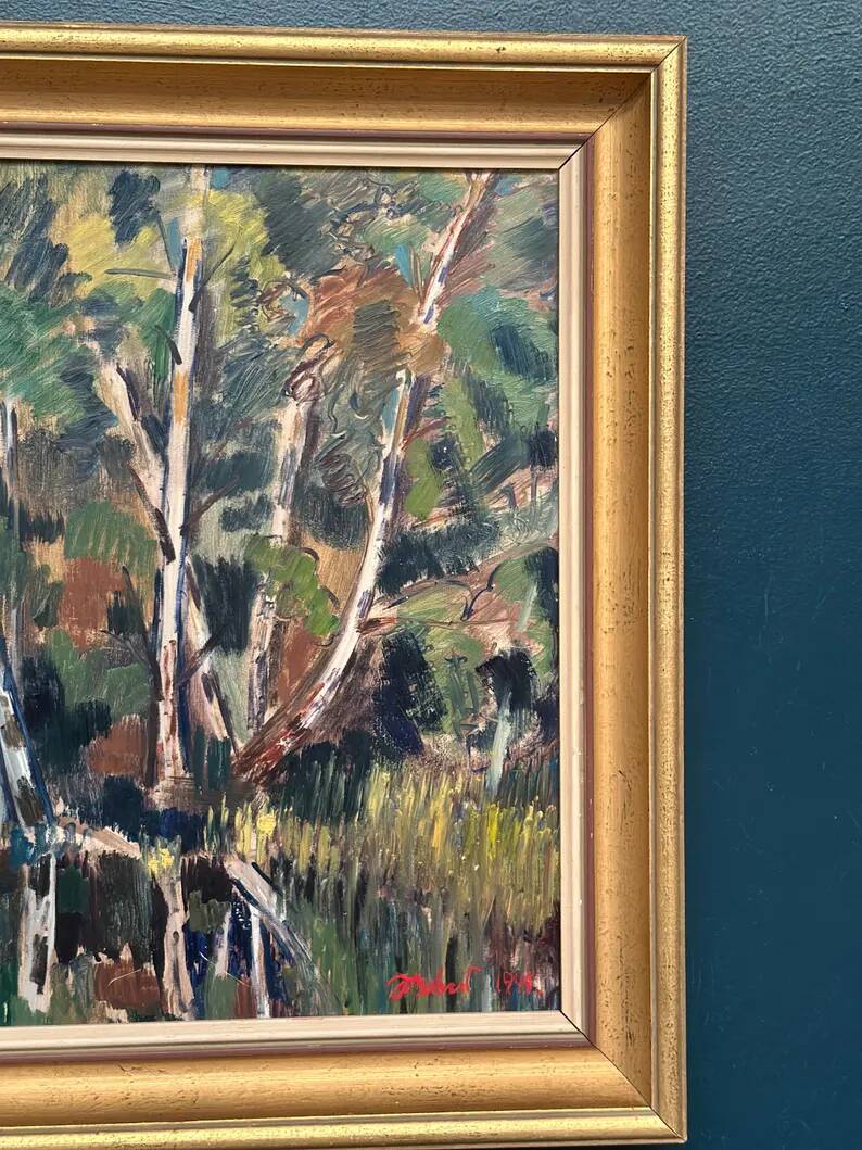 Original Swedish Oil on Panel – “Forest” by Arvid Herbert