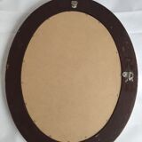 Miroir classique en bois blanc ovale 49,50 x 40cm