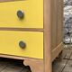 Commode art déco jaune poudré et bois brut