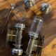 Pair of brass railway wall sconces, DLC Wagon Lit lamps