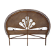 Braided and caning head of bed in wicker and rattan peacock