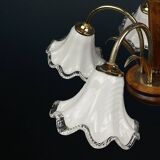 Vintage Murano glass chandelier and wood, Italy, 1970s