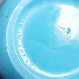 French 1950s Bale Shape Blue Opaline Glass Lamp Bulbous Gourd Cotton Bale