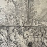 The preaching of Saint John the Baptist Rare three virgins and child golden number