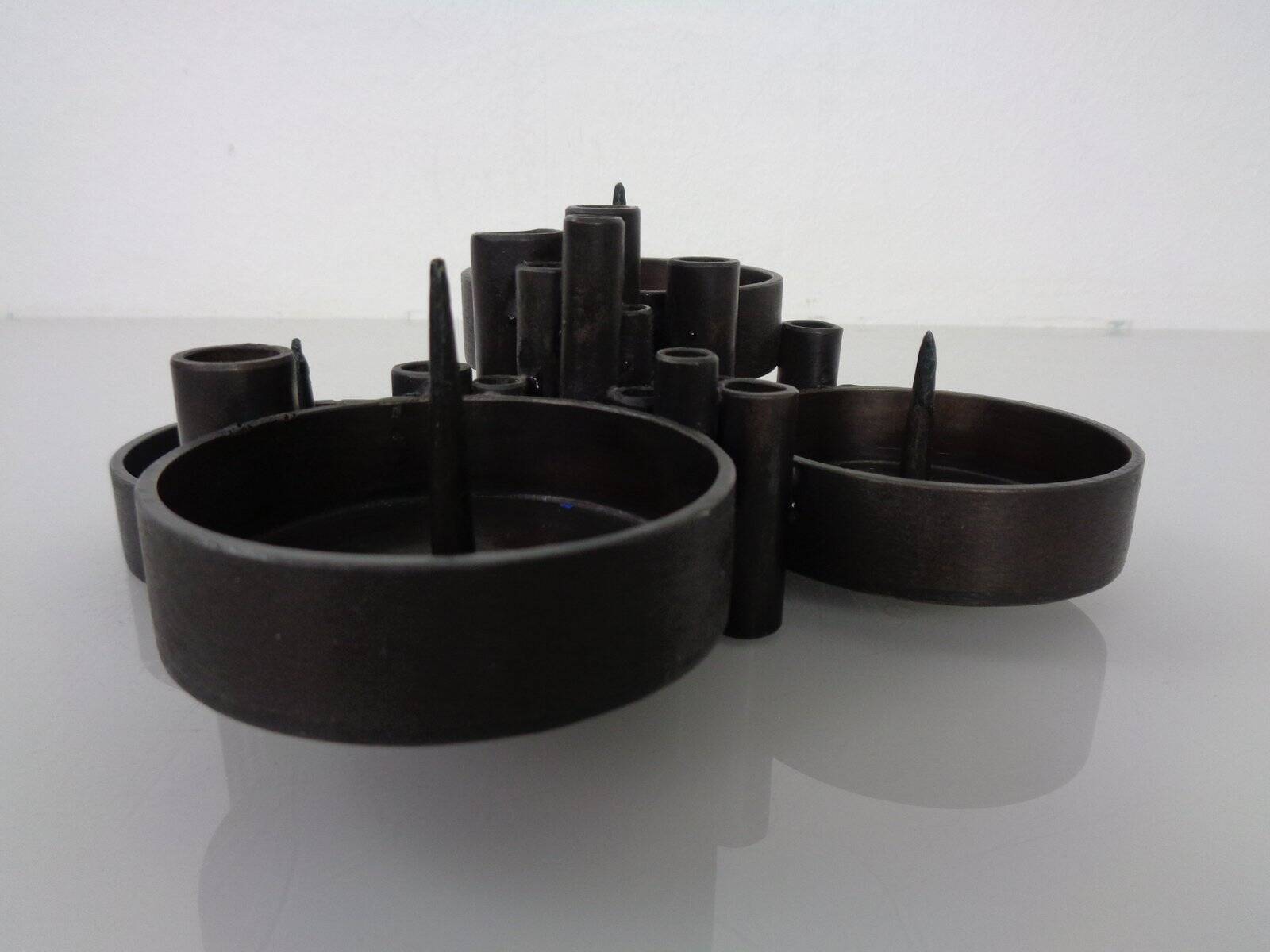 Brutalist Bronze Candleholder by Manfred Bergmeister for Ebersberg, Germany, 1960s