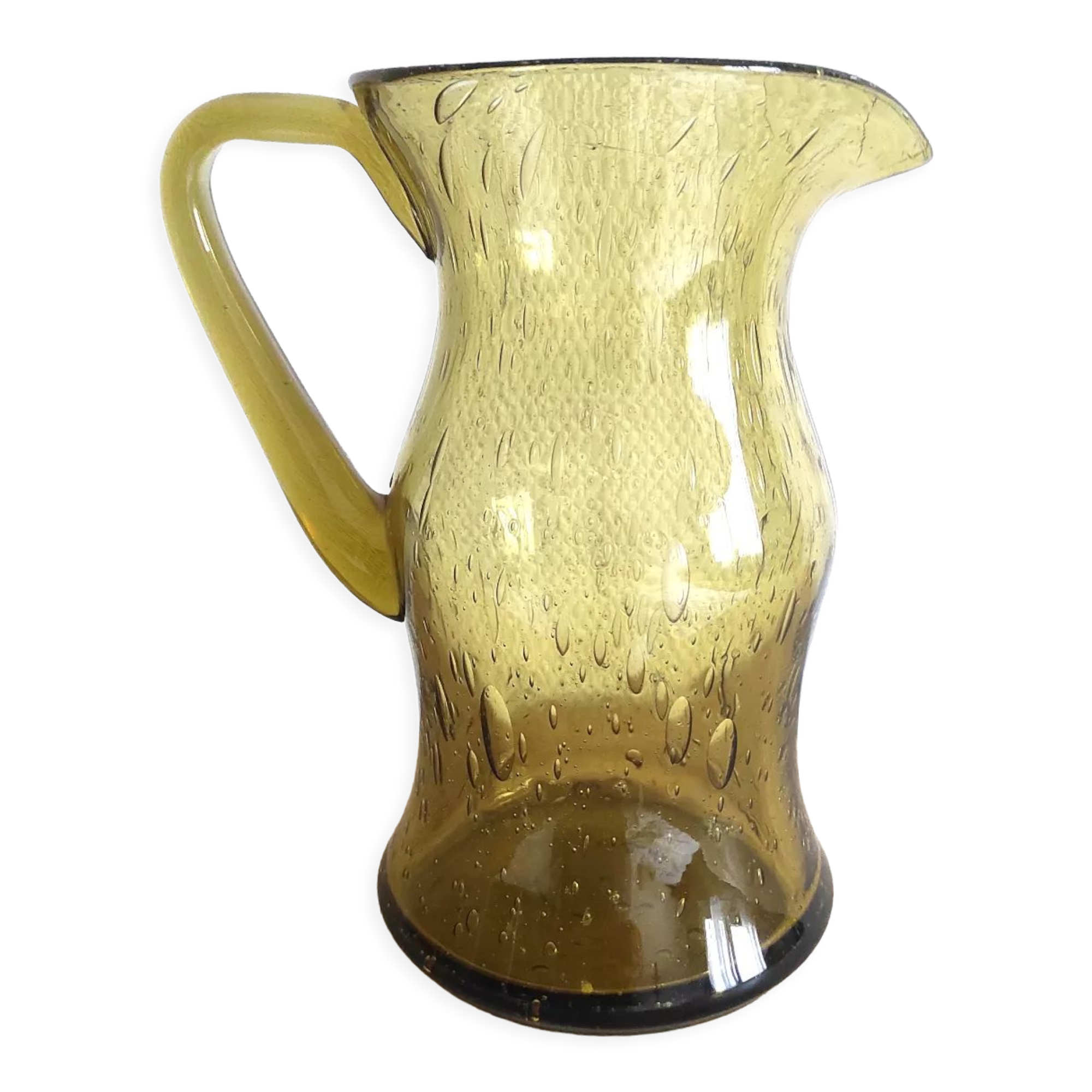 Biot bubbled glass pitcher
