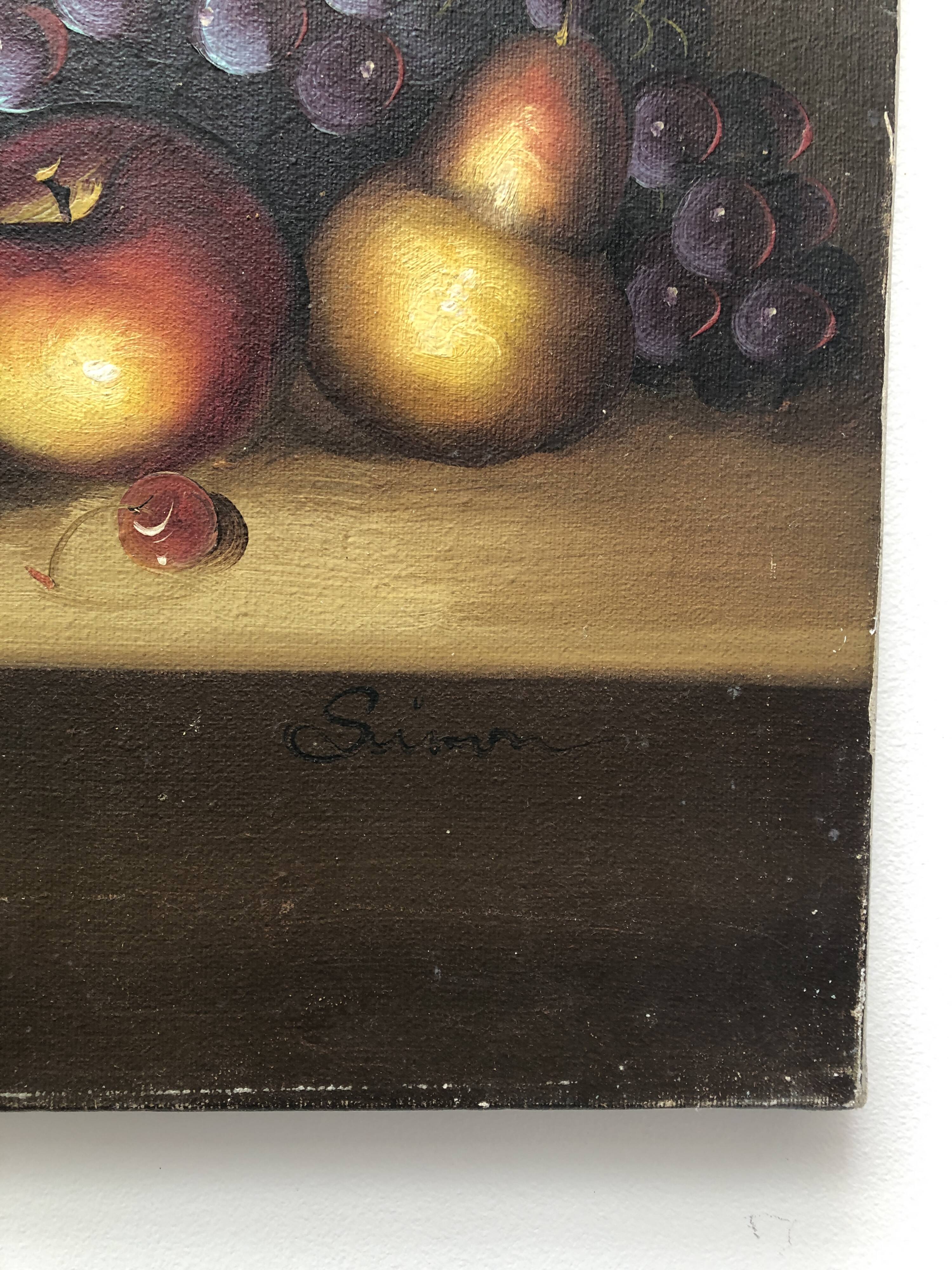 Still life painting with fruits