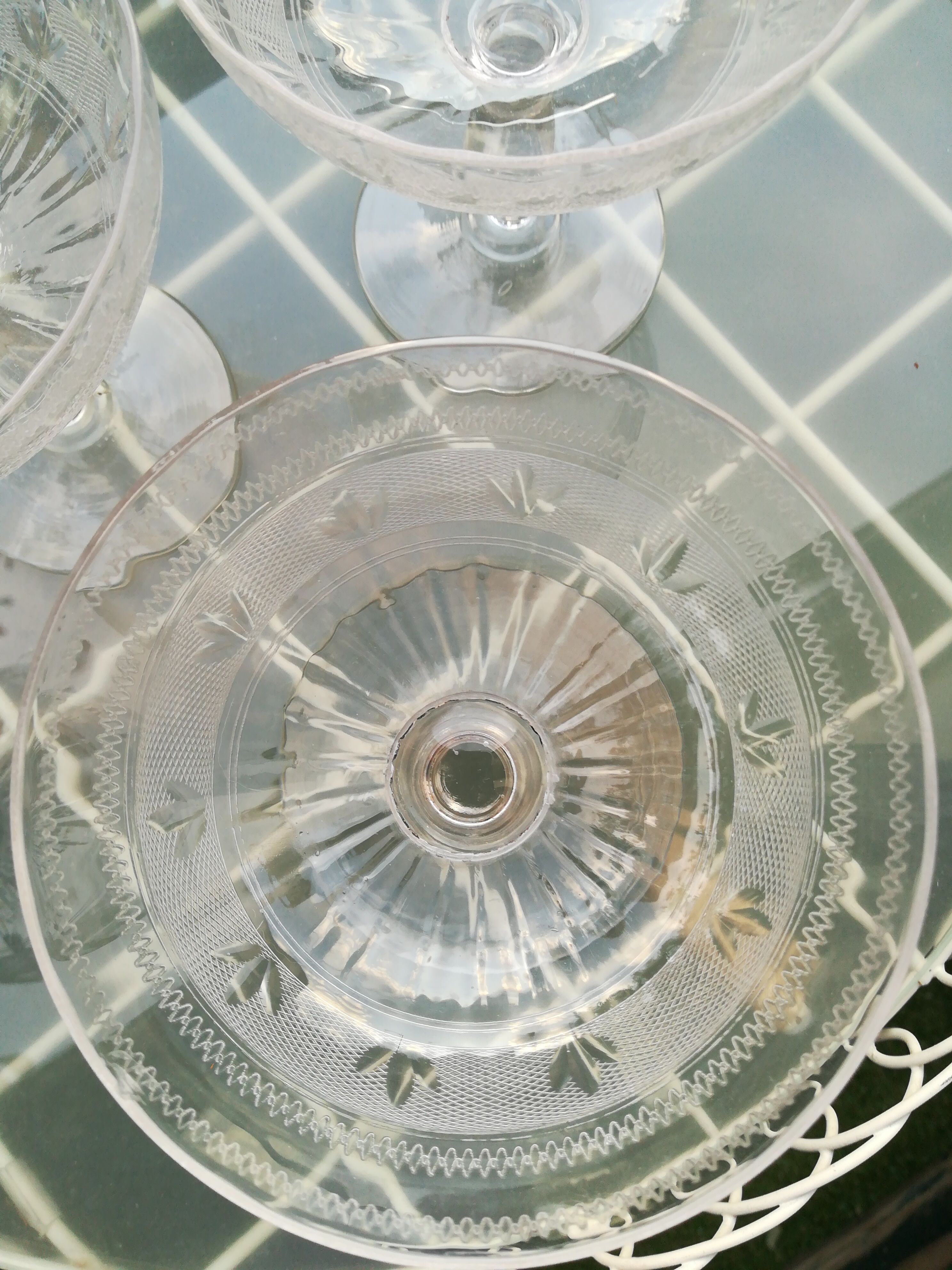 Old champagne glasses