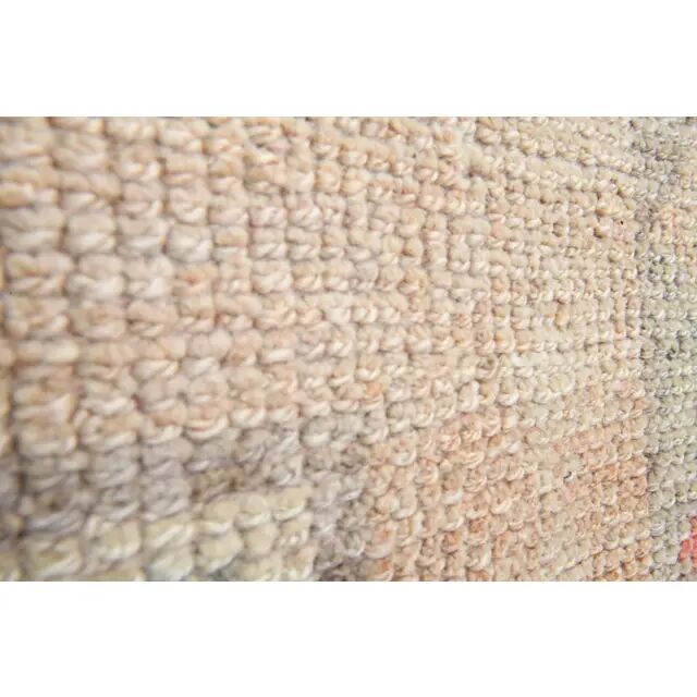 1970s Turkish Oushak Handmade Wool Cotton Orange Runner Rug 92x348