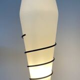 Lampe vintage en opaline et métal