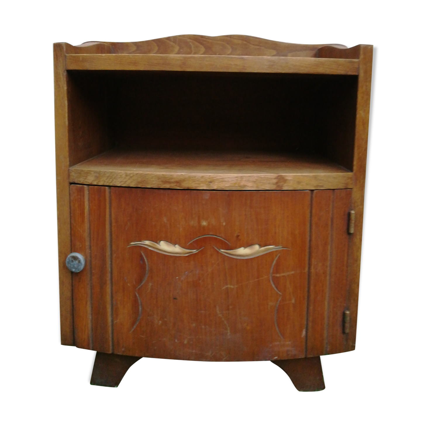 Art deco solid oak bedside