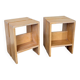 Pair of pine stools or bedside tables, mountain furniture, 1950s