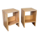 Pair of pine stools or bedside tables, mountain furniture, 1950s