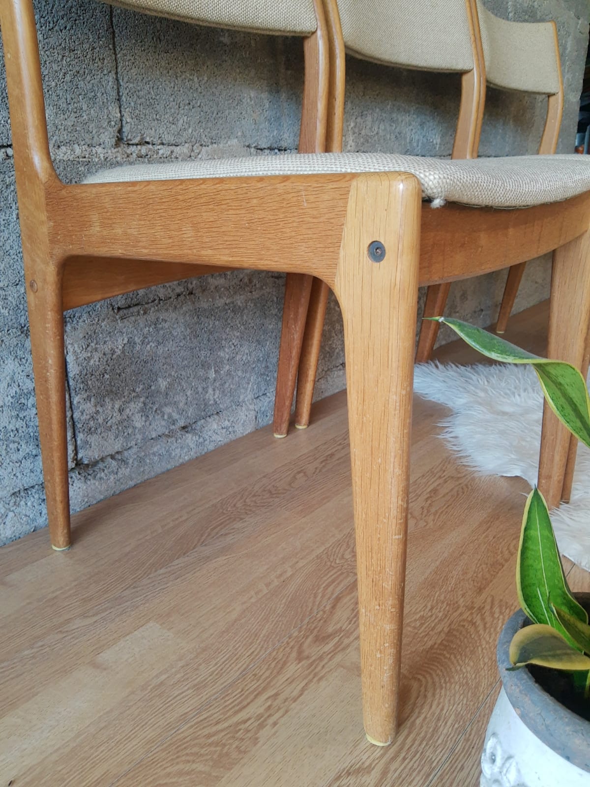 Set of 3 Danish Scandinavian chairs Uldum Mobelfabrik 7171