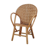 Vintage child armchair in chestnut wood