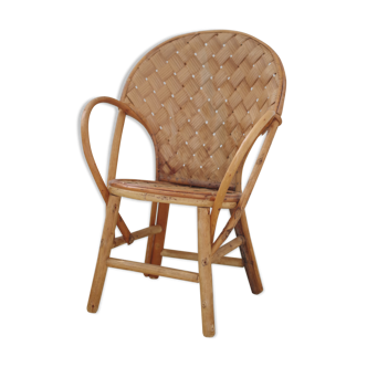 Fauteuil enfant vintage en bois de châtaignier