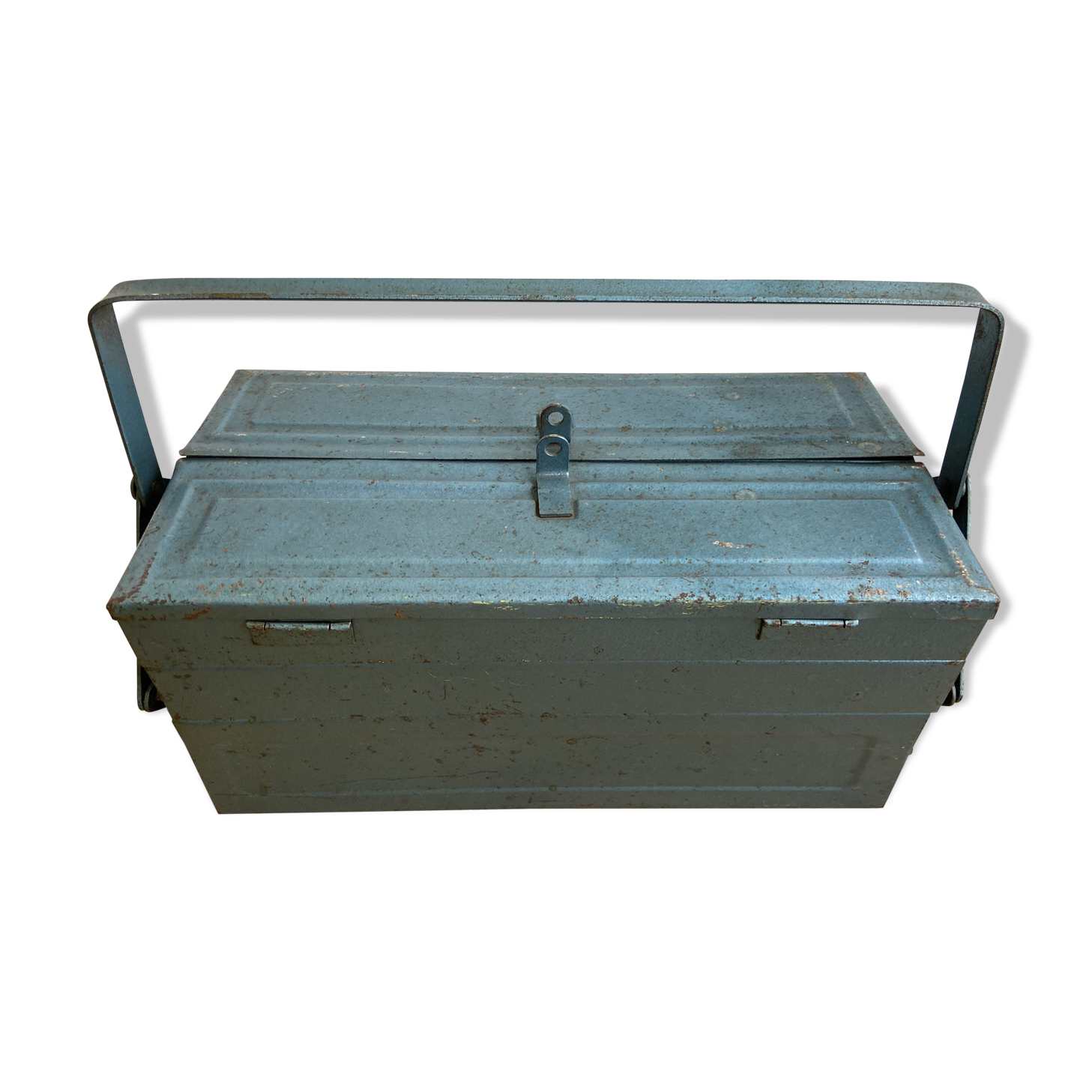 Blue metal toolbox