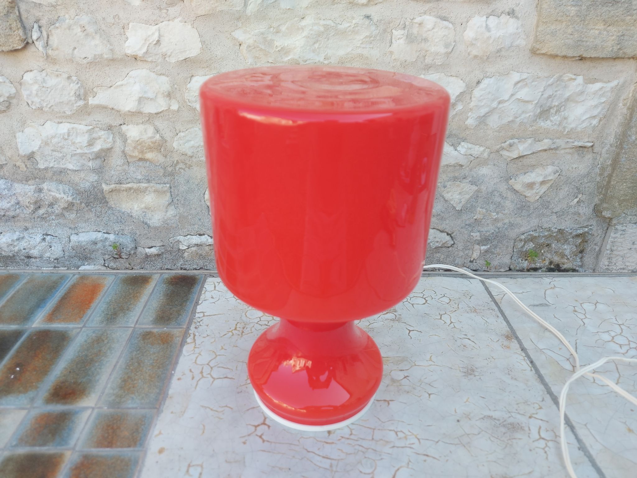 Vintage red opaline lamp from the 70'S