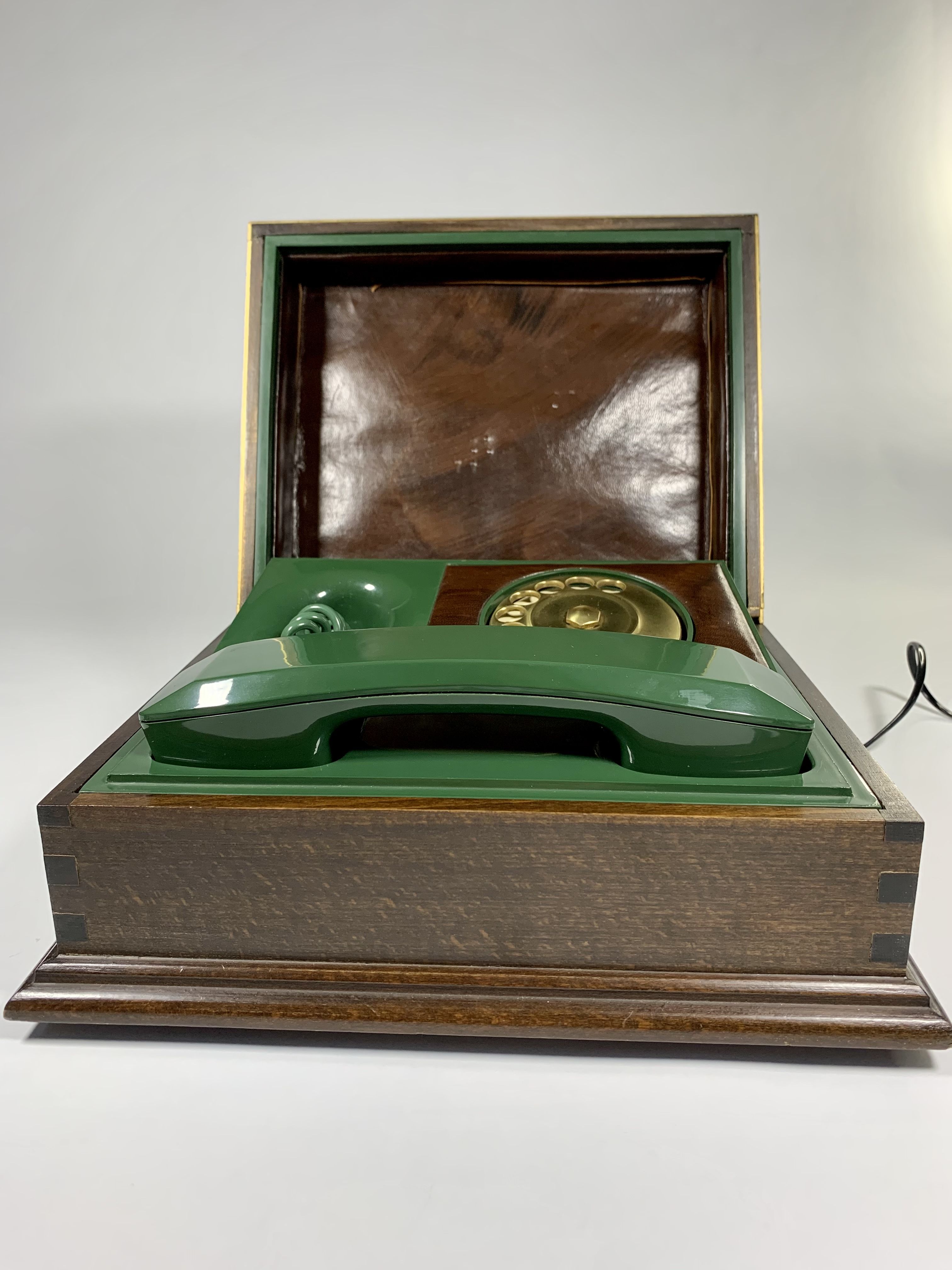 Telcer vintage italian phone chest in solid wood and bakelite - italian design circa 1960-1970