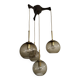 Vintage 70's cascade pendant 'brass globes' hanging lamp