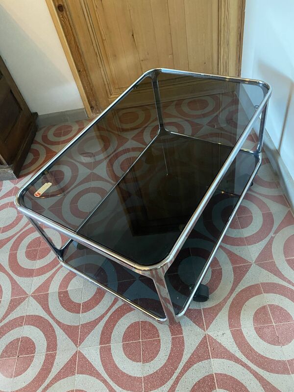 Table basse sur roulettes, années 70