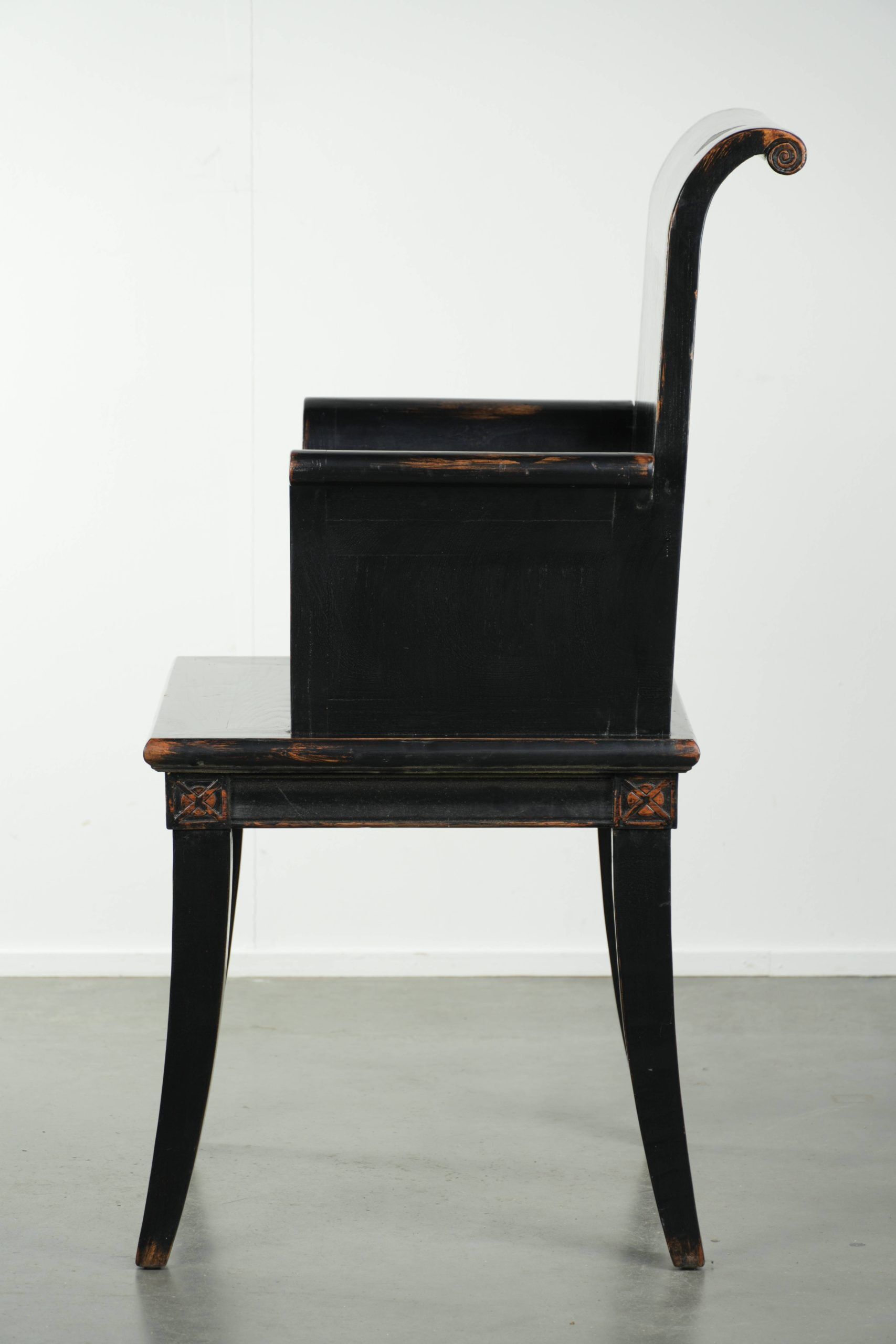 Chaise en bois noir / chaise d'appoint de style chinois