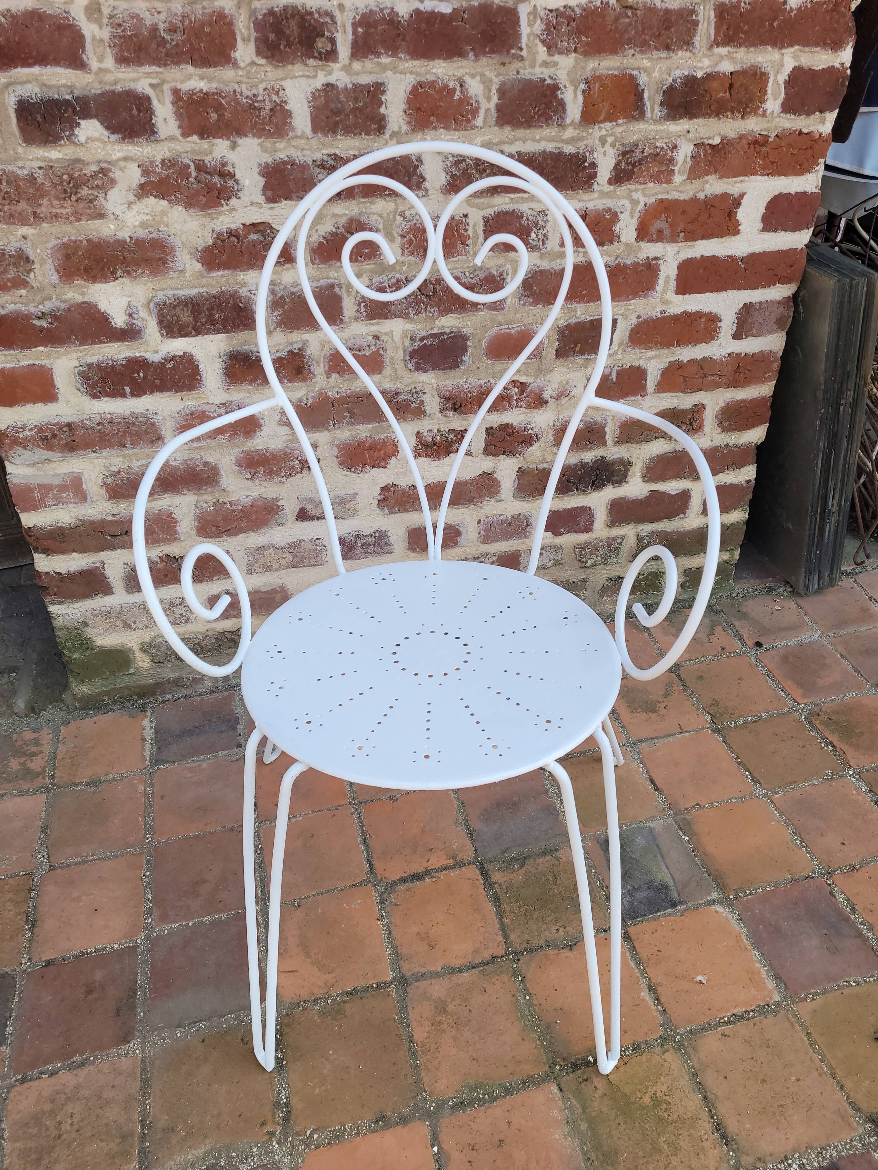 Wrought iron garden armchair