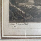 After claude le lorrain, engraving, landscape with shepherds