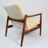 Fauteuil vintage entièrement restauré designer E.Homa, années 60, Cordon beige