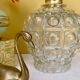 Vintage molded glass globe walking lamp