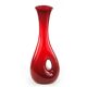 Mid-century modern vase, red glass, Poland, 1970s
