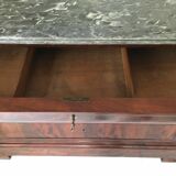 Commode XIXe Louis Philippe marbre sainte anne et noyer