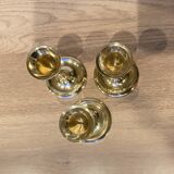 3 brass candle holders