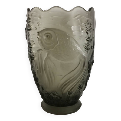 Vase art nouveau Josef Inwald verre  décor Carpes Koi 1900