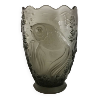 Vase art nouveau Josef Inwald verre  décor Carpes Koi 1900