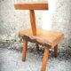 Set of four brutalist chairs and a bench, France, 1960s