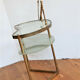 Modernist hairdresser in gold metal, brass and glass, 1960s