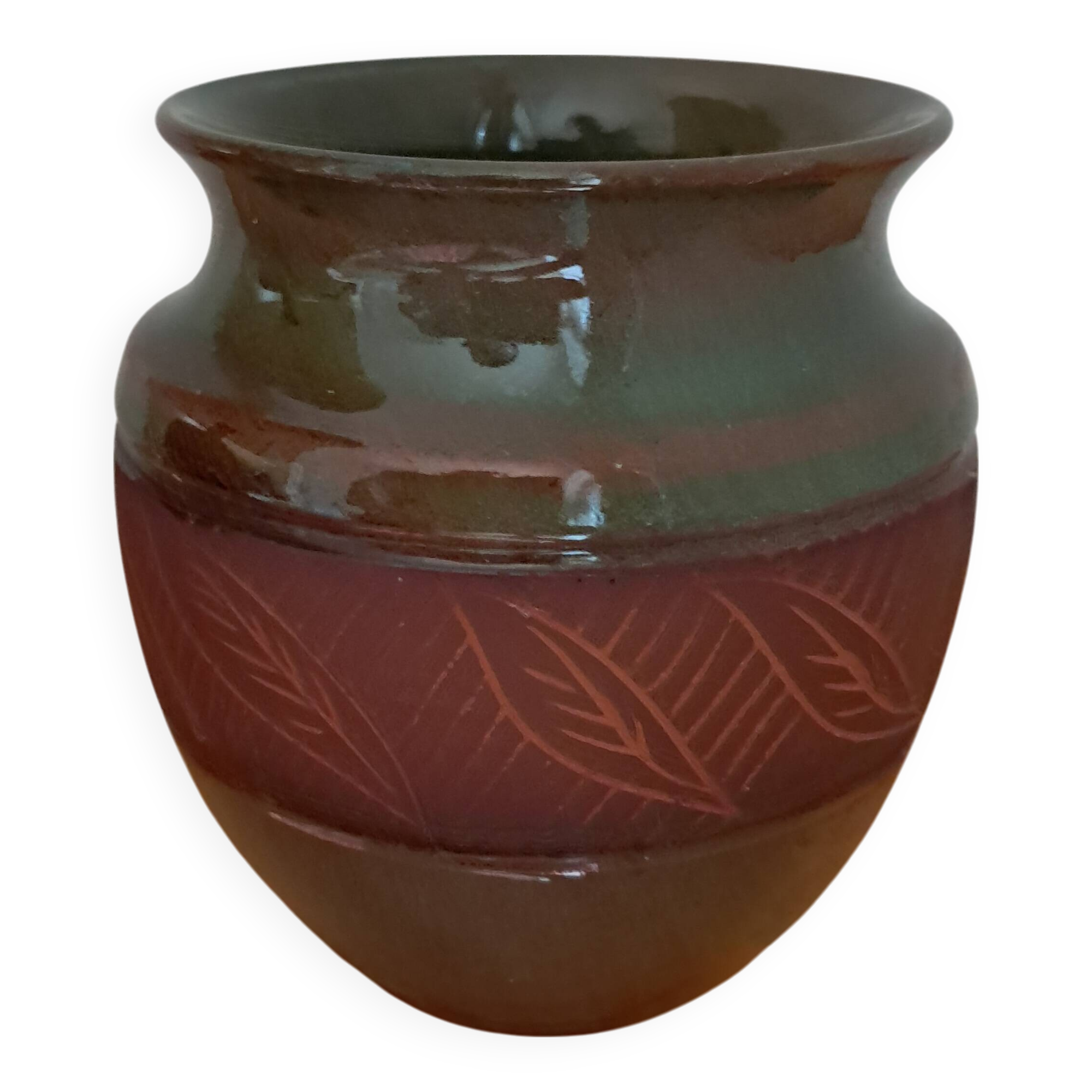 Jean Fradin vase in glazed terracotta