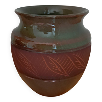 Jean Fradin vase in glazed terracotta
