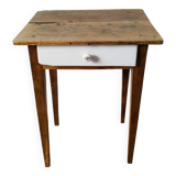 Table bureau chevet en bois ciré