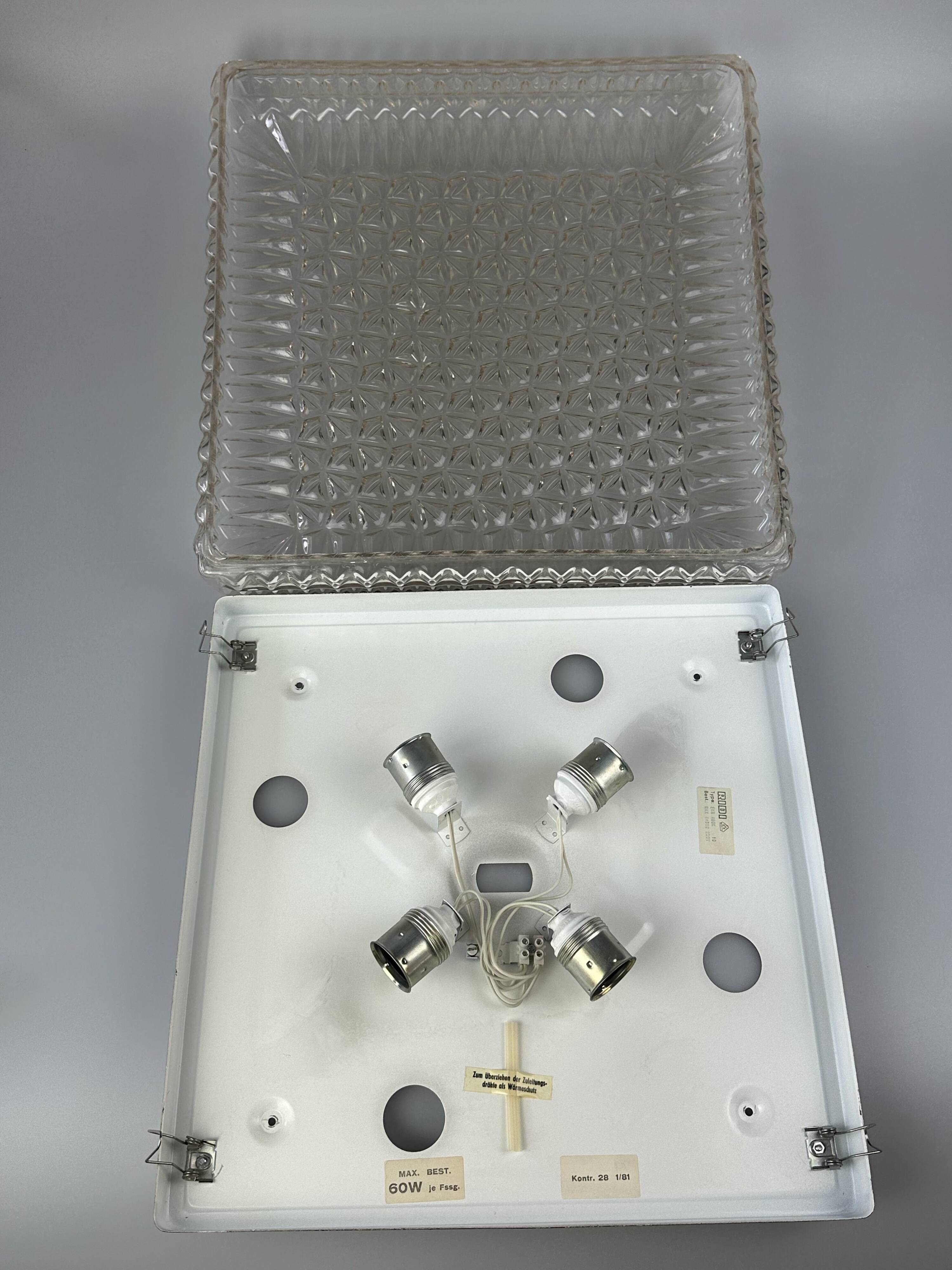 XXL 1960s/70s Plastic Ceiling Lamp by Ridi Leuchten Germany