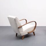 1930 Jindrich Halabala Bentwood Armchair in Ivory Premium Buckle