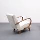 1930 Jindrich Halabala Bentwood Armchair in Ivory Premium Buckle