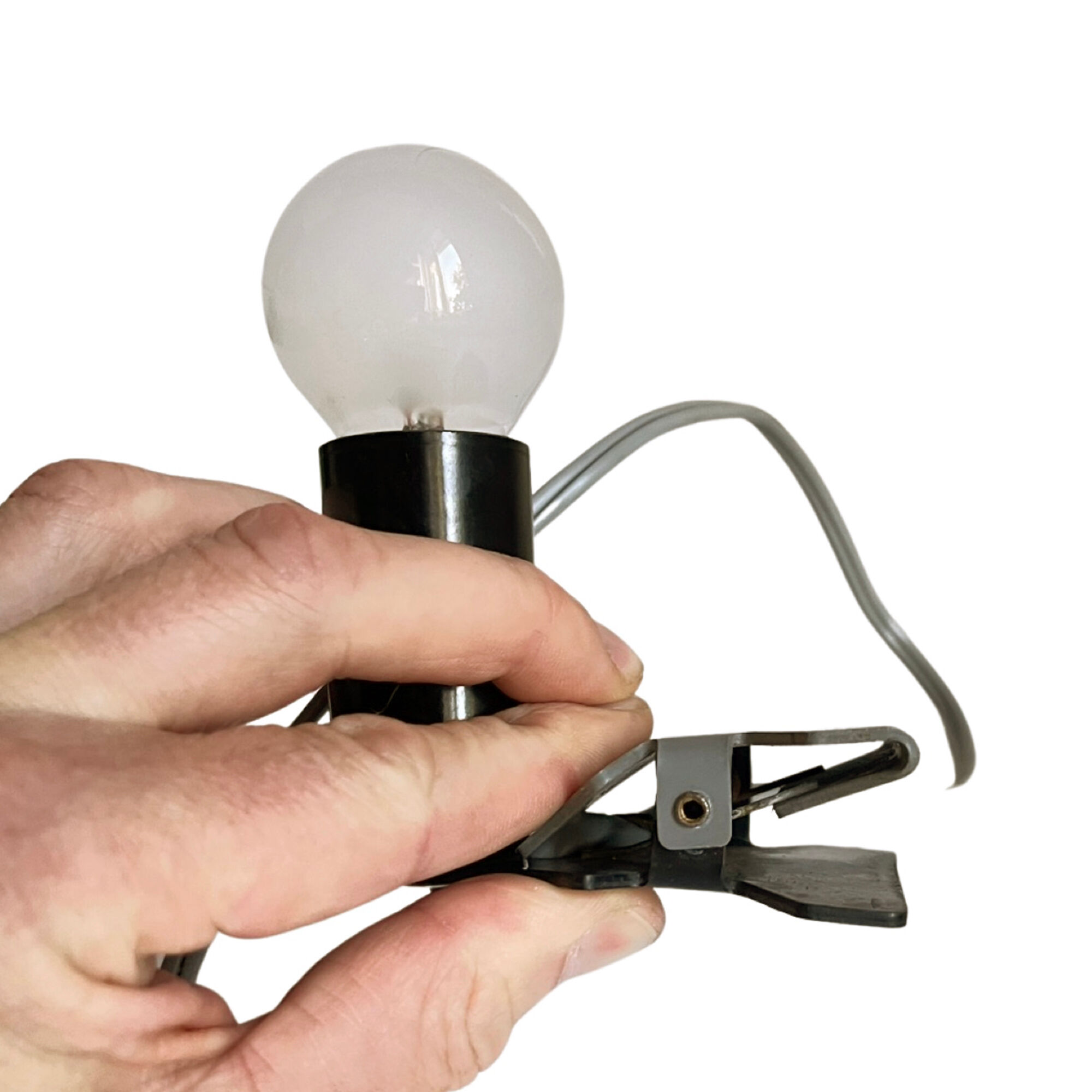 Clip-on small bedside lamp, Buchleseleuchte Germany 1950s