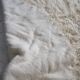 Vintage ecru natural wool round rug