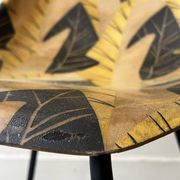 Chair in fibreglass and metal by René-Jean Caillette, stork, 1950 design.