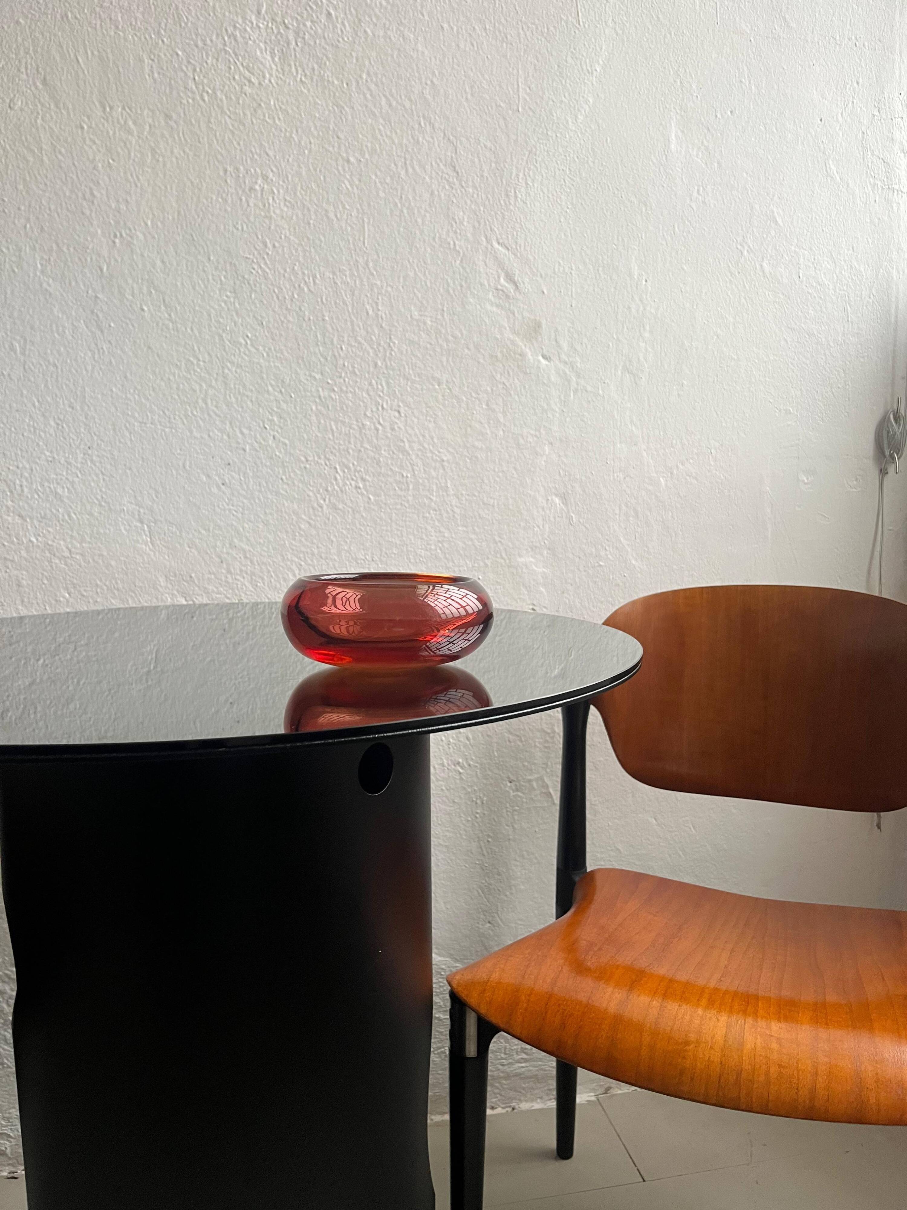 Vintage Murano glass bowl, Coffee table accent , Bookcase, vibrant deep orange