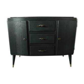 Black vintage solid oak dresser
